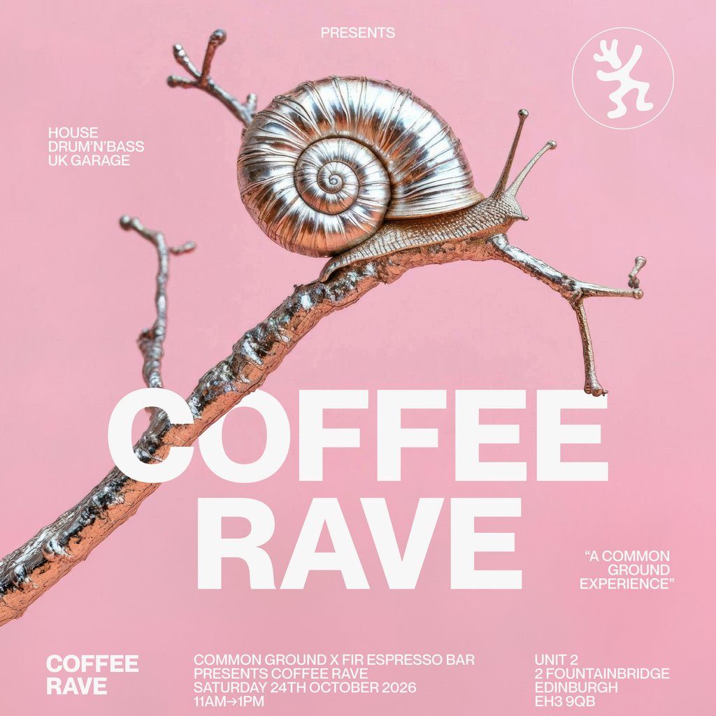 Flyer for COMMON GROUND x FIR ESPRESSO BAR: COFFEE RAVE