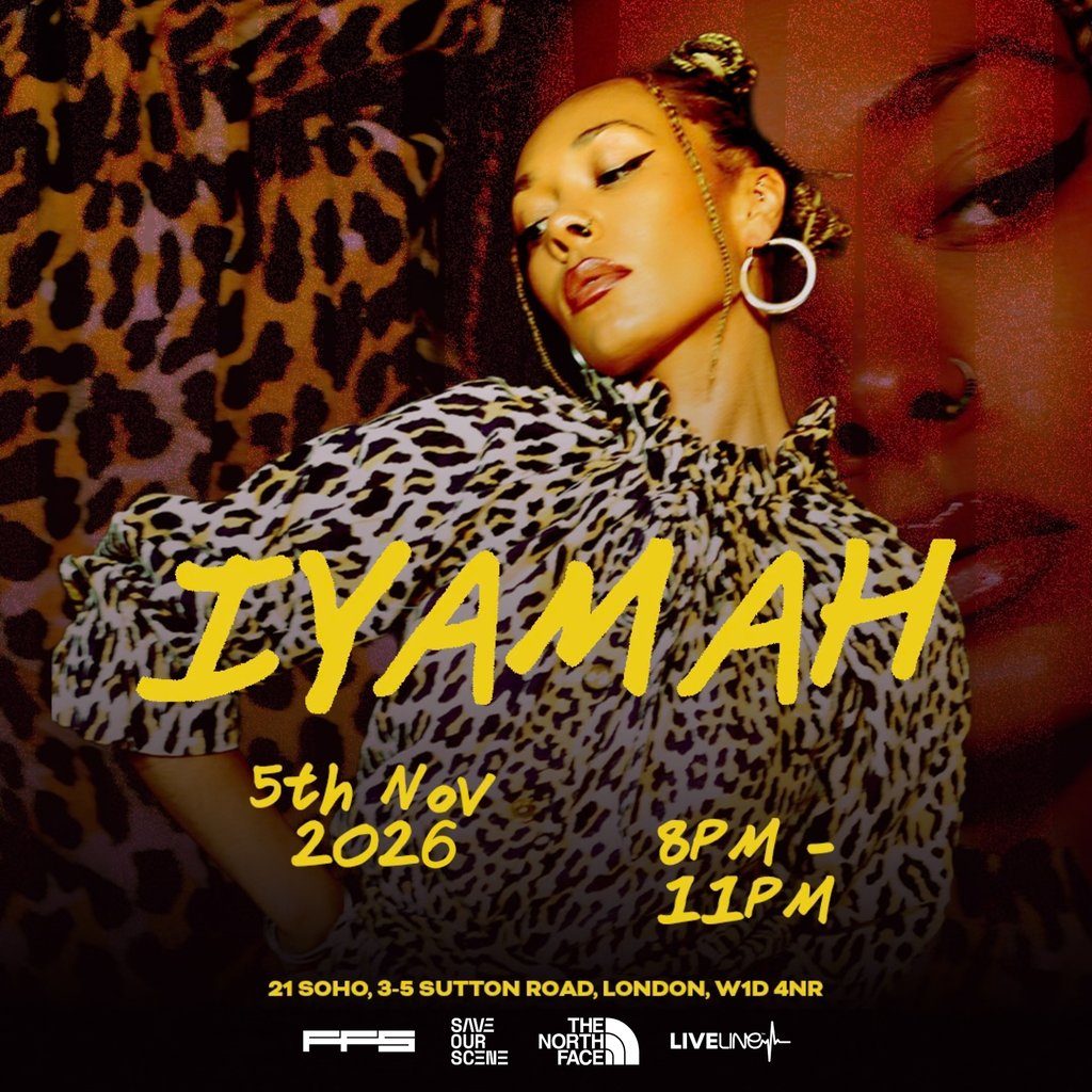Flyer for IYAMAH: Save Our Scene x The North Face x Liveline