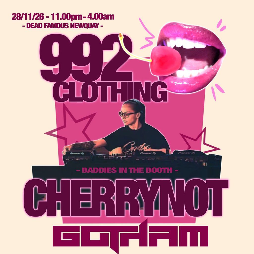 Flyer for 992 Clothing x Cherry Not present: BADDIES IN THE BOOTH